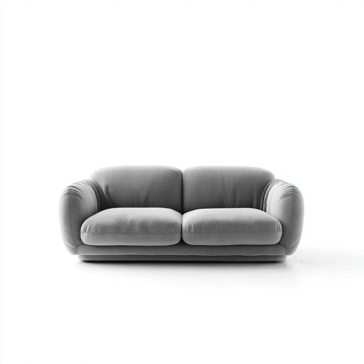 2-Sitzer Sofa Grau 180 x 95 x 72 cm Polyester abgerundete Form