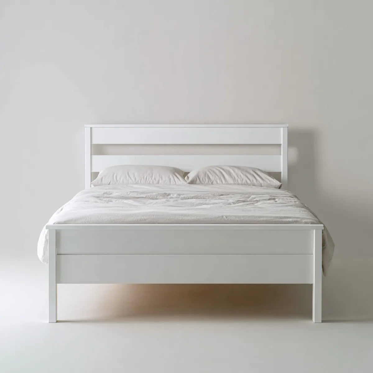 Doppelbett Bettgestell Weiß 160 x 200 cm MDF Rechteckig