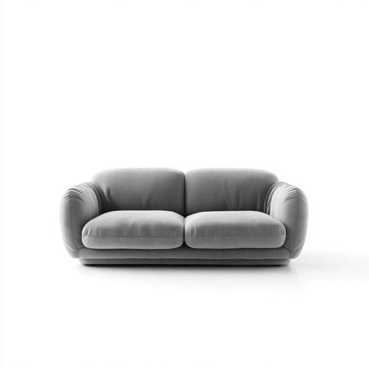 2-Sitzer Sofa Grau 180 x 95 x 72 cm Polyester abgerundete Form