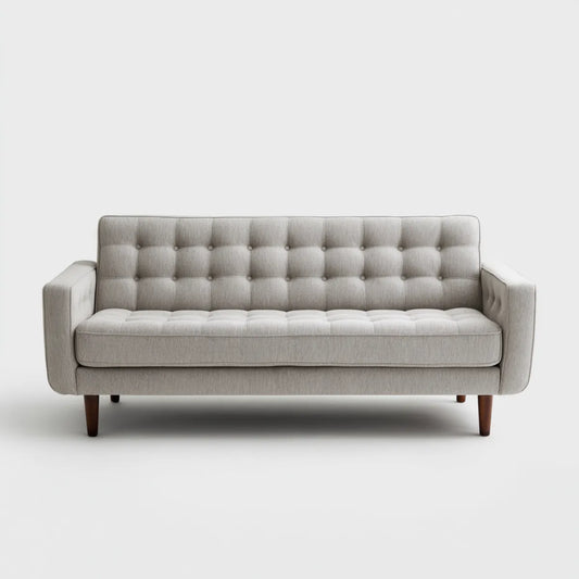 3-Sitzer Sofa Hellgrau 198 x 84 x 86 cm Polyester Rechteckig