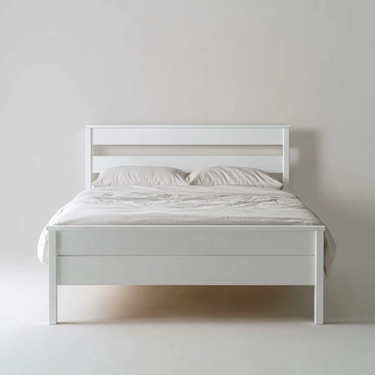 Doppelbett Bettgestell Weiß 160 x 200 cm MDF Rechteckig