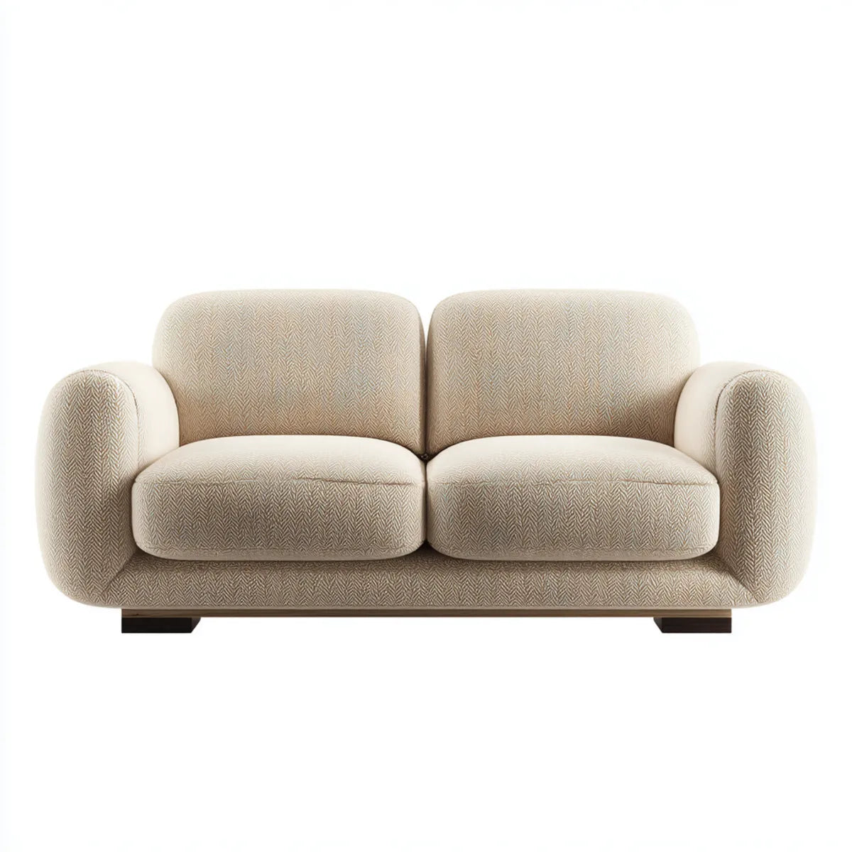 2-Sitzer Sofa Beige 160 x 90 x 78 cm mit Polyesterbezug Schaumstoffpolsterung rechteckig